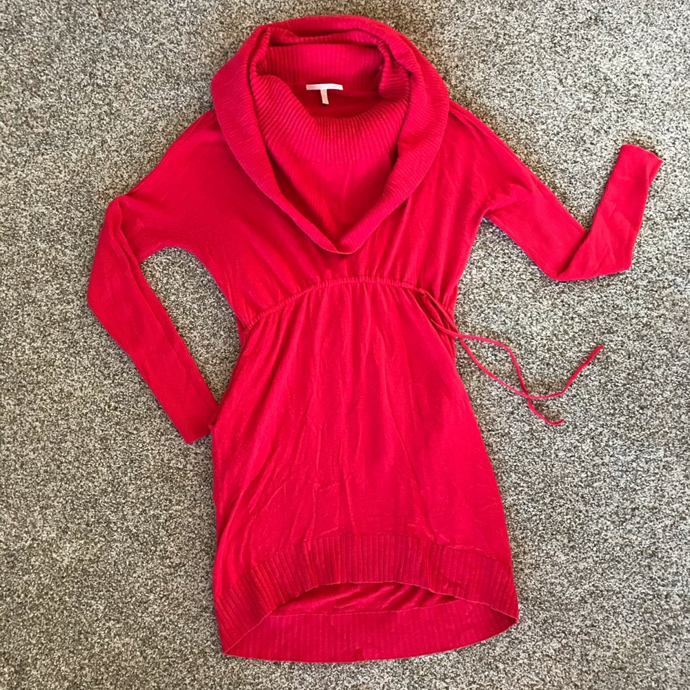 Red Multi Way Tunic Sweater
